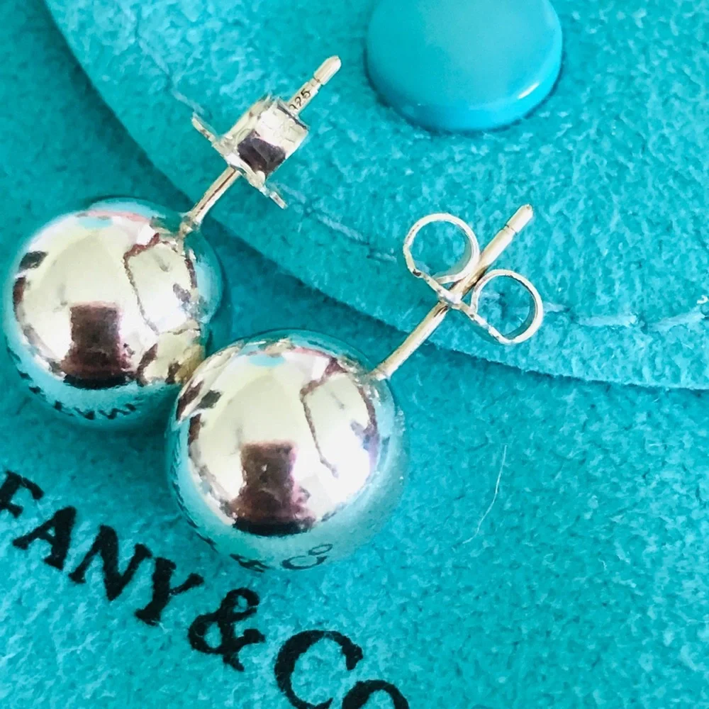 10mm Tiffany & Co. Hardware Bead Earrings / Retired - FINAL PRICE - Picture 2 of 9